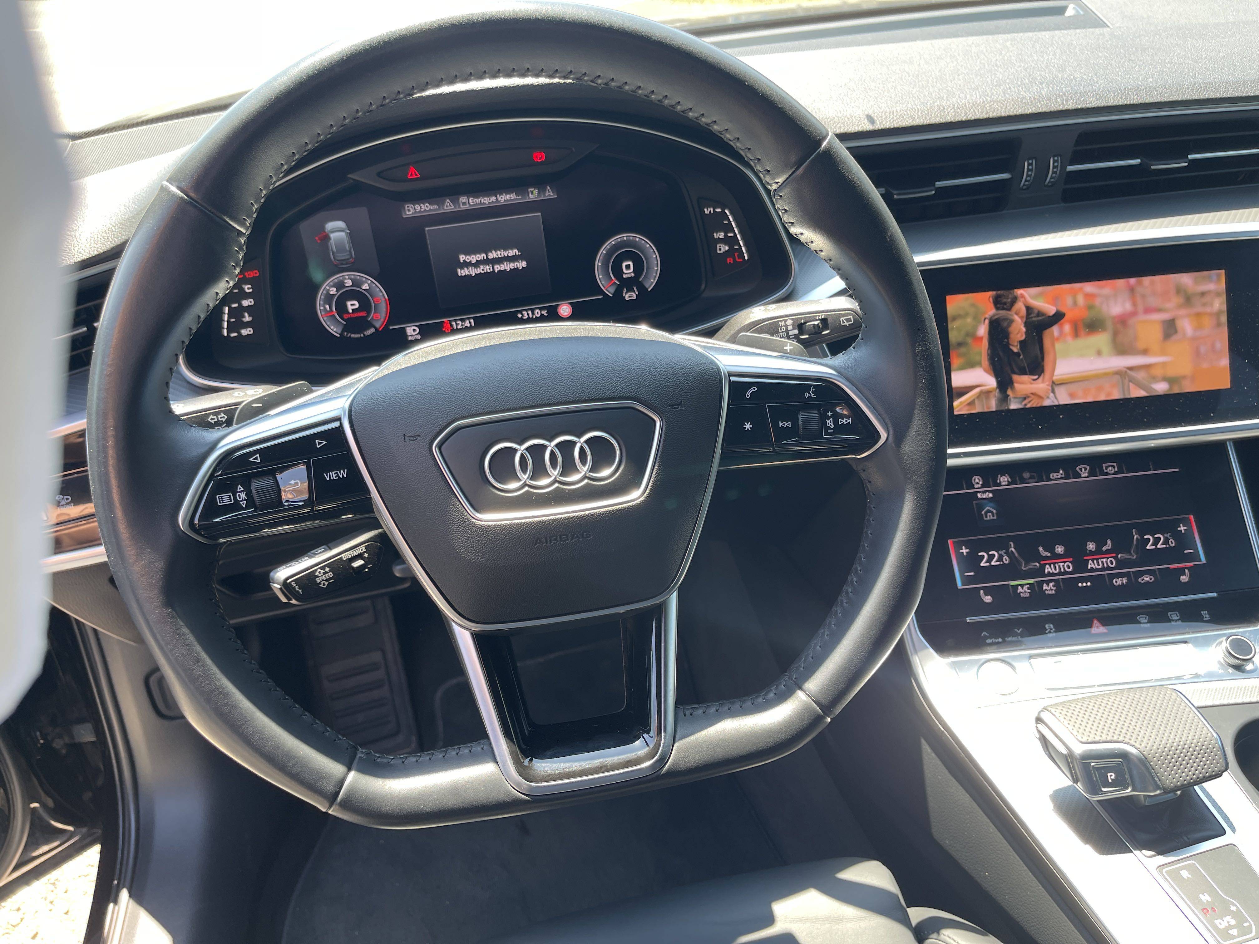 Leather steering wheel